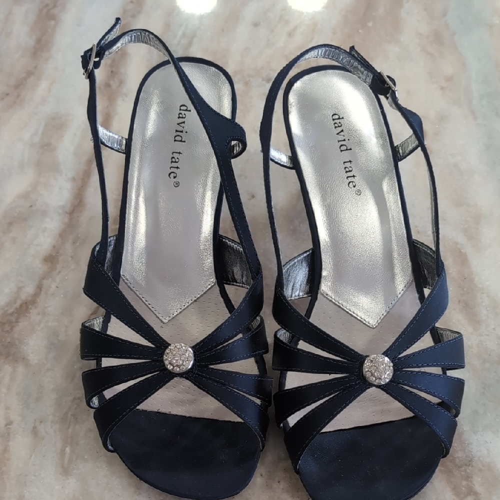 David Tate Black Slingback Sandals